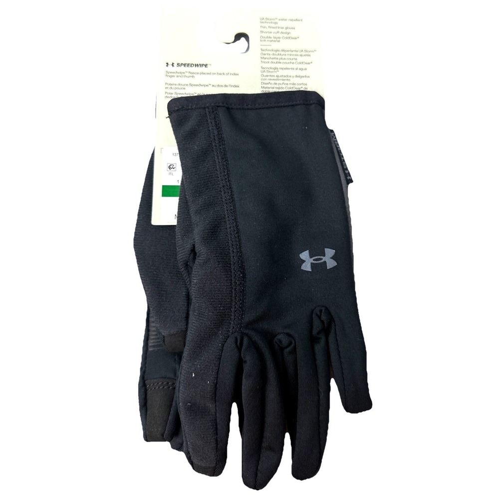 Under Armour Women's Black Storm Run Liner gloves Touchscreen Compatible size L